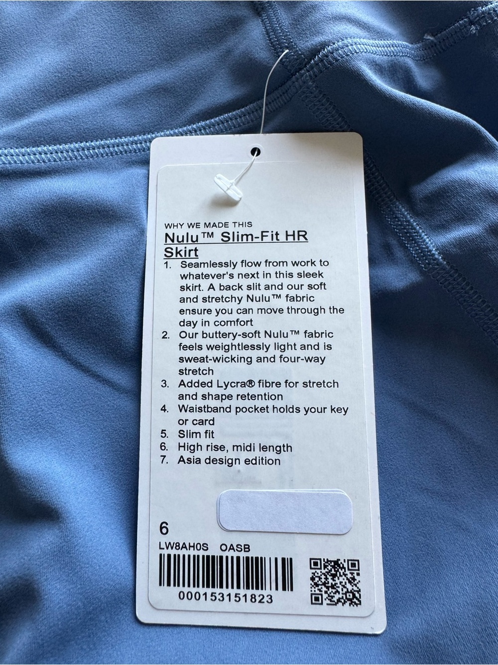 lululemon athletica Nulu Slim-Fit High Waist Midi Skirt - Oasis Blue - Picture 2 of 3